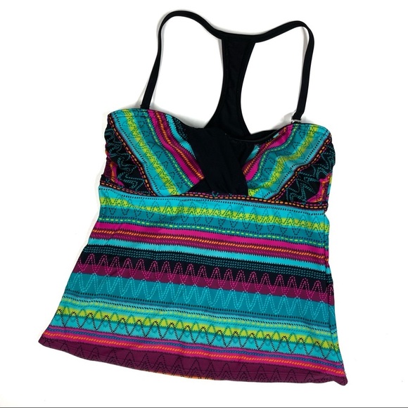 Athleta | Striped Racerback Swim Top 32B/C - Picture 1 of 5